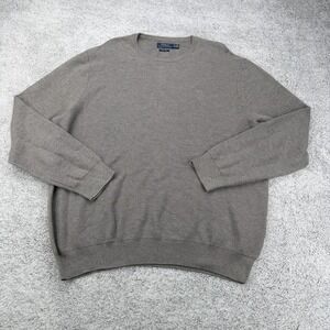 Polo Ralph Lauren Sweater Mens XXL Gray Waffle Knit Pima Cotton Crewneck Pony